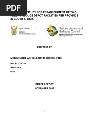 Feasibility Study For Establishment Of Fresh Produce Depots In South Africa Postharvest Agriculture scribd