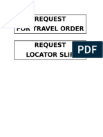 Request For Travel Order Request Locator Slip