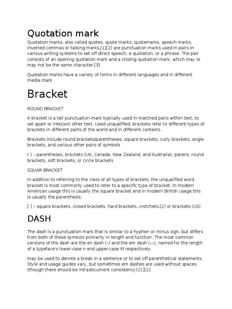 Bracket Quotation Mark PDF Bracket Quotation Mark