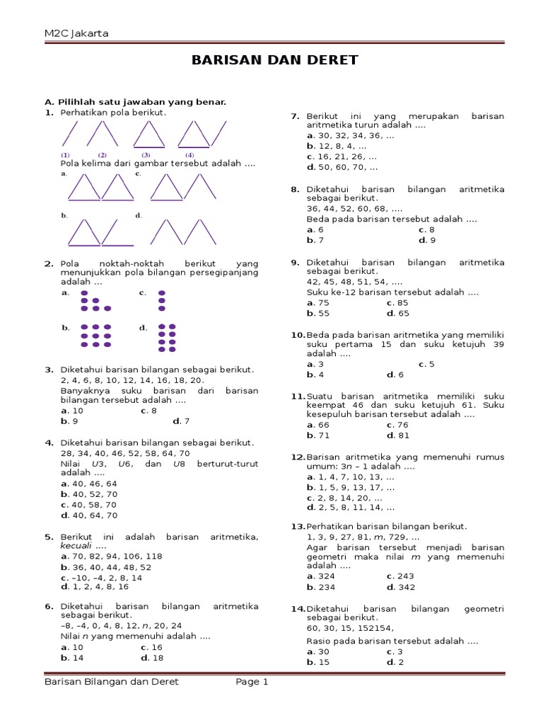 Bab 2 Barisan Bilangan Pdf