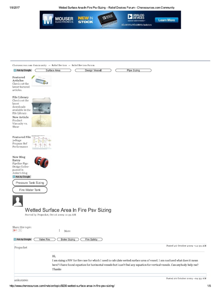 Wetted Surface Area in Fire PSV Sizing | PDF