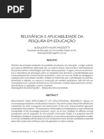 Relevância e Aplicabilidade Da Pesquisa em Educação