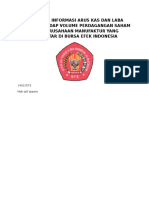 Pengaruh Informasi Arus Kas Dan Laba Bersihterhadap Volume Perdagangan Saham Pada Perusahaan Manufaktur Yang Terdaftar Di Bursa Efek Indonesia