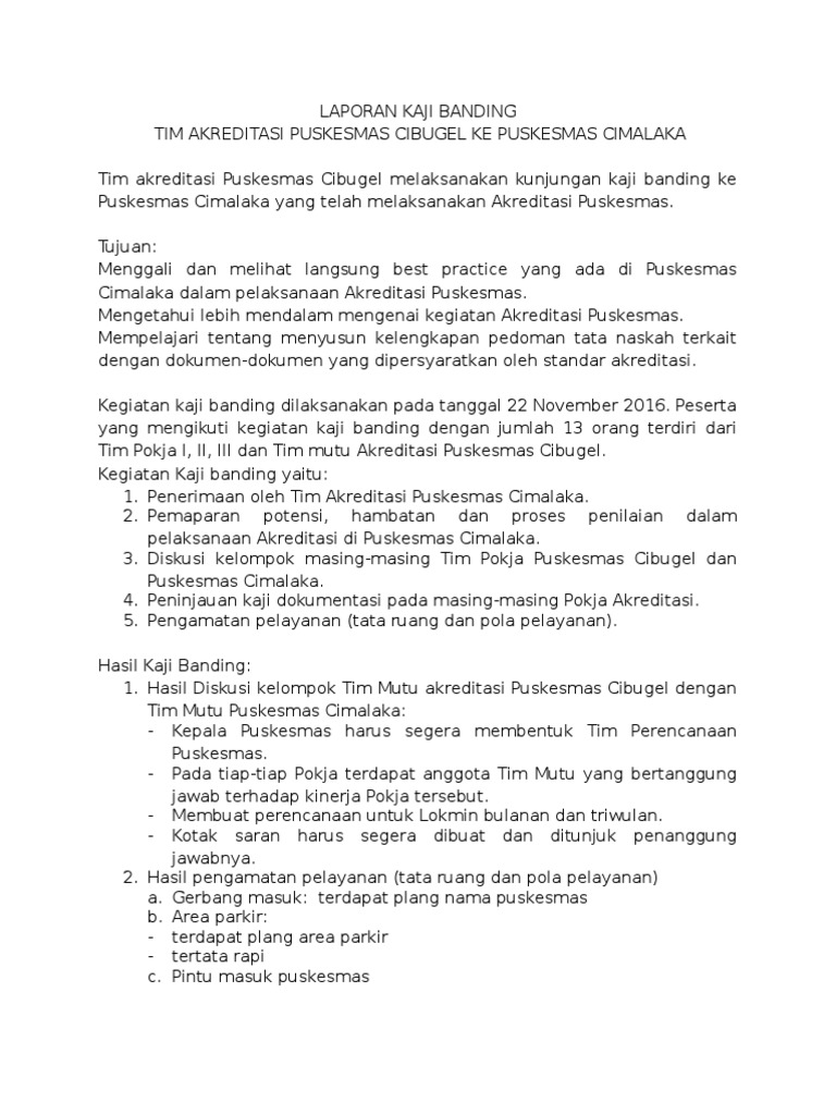 Laporan Hasil Kaji Banding