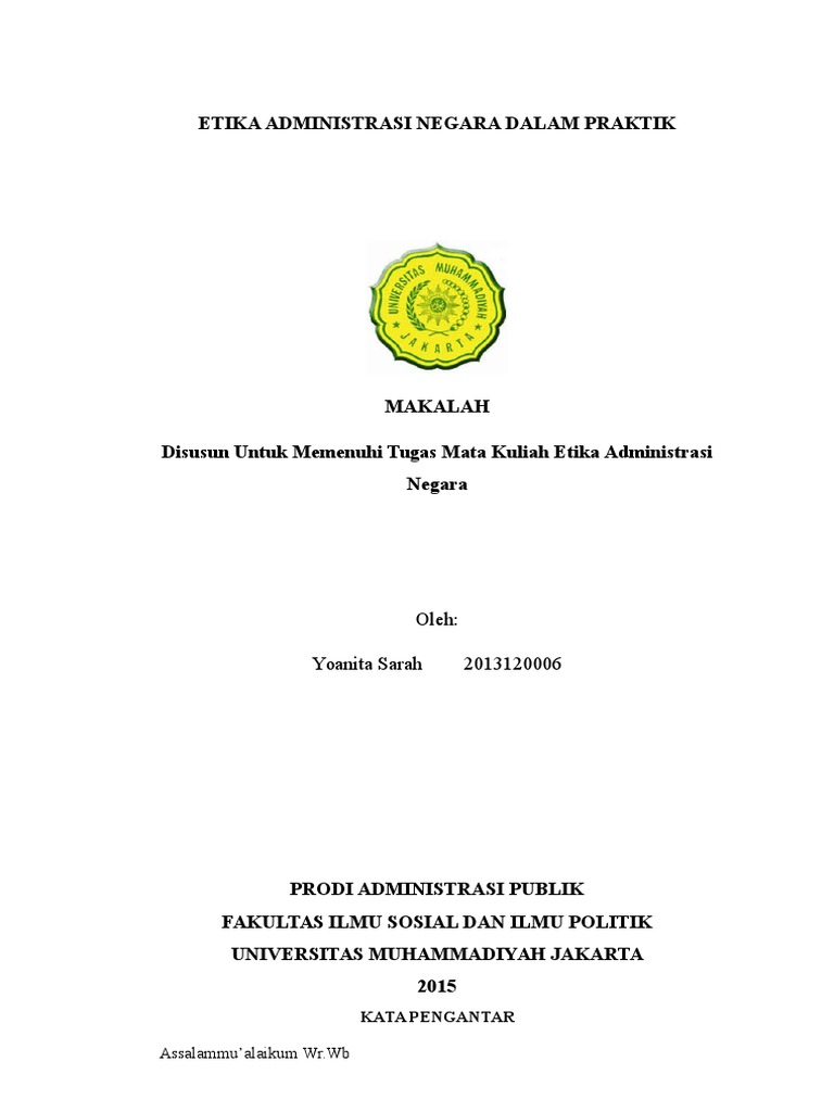 Etika Administrasi Negara Dalam Praktik