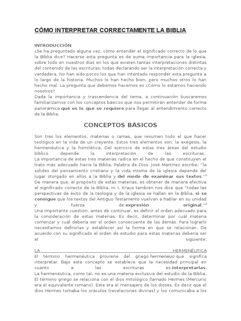 Guía para Interpretar la Biblia Correctamente | PDF | Hermenéutica | Biblia