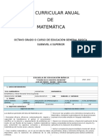 Octavo Plan Anual Curricular Matemática 2016 2017