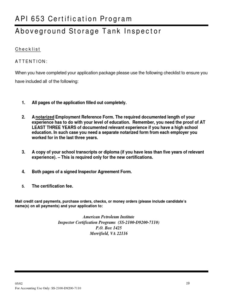Api-653 Certification PDF | PDF