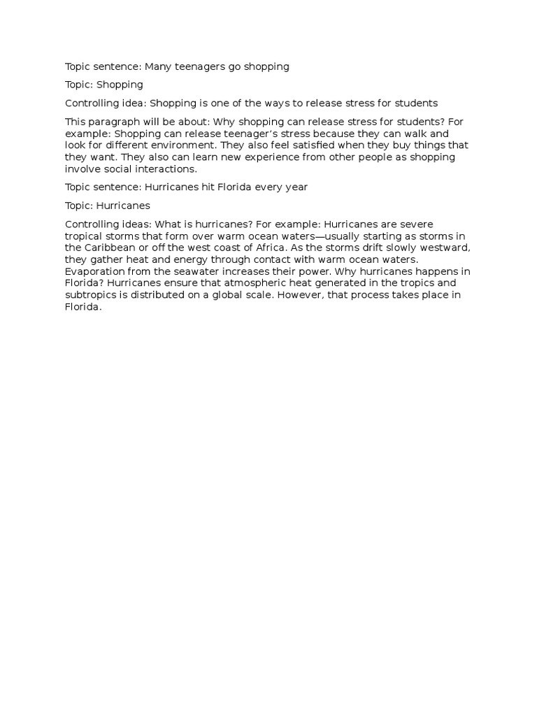 Topic Sentence | PDF | Tropical Cyclones | Tropics