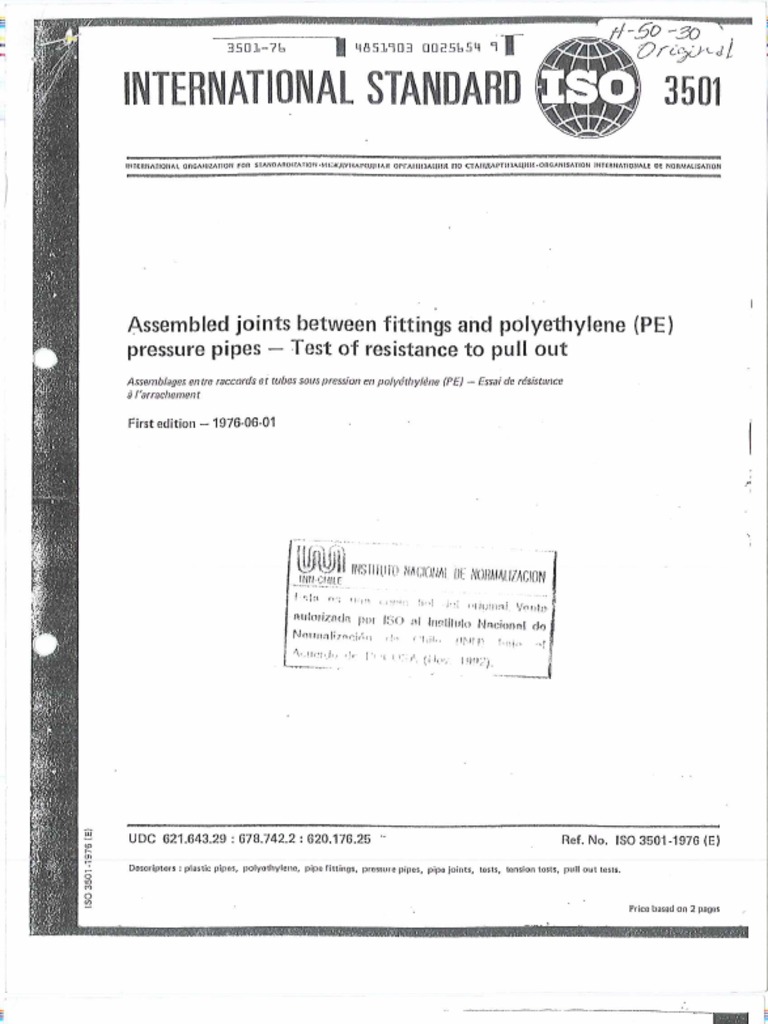 ISO 3501 Resistencia Uniones Tracción | PDF