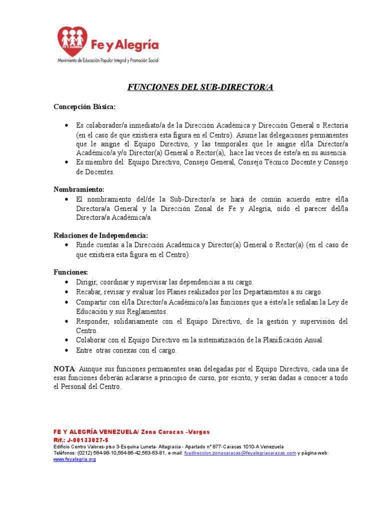 Funciones del Subdirector Académico | PDF