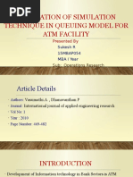 application of simulation technique in queuing model for atm facility