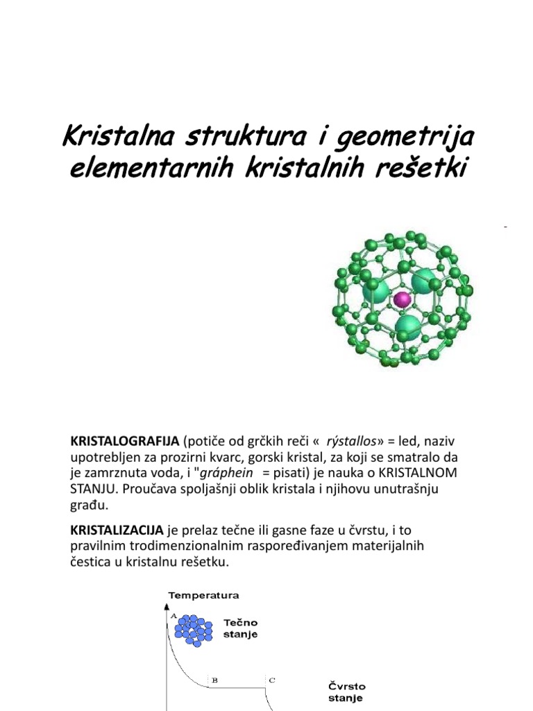 Kristalna Struktura Elementarnih Kristalnih Rec5a1etki PDF | PDF
