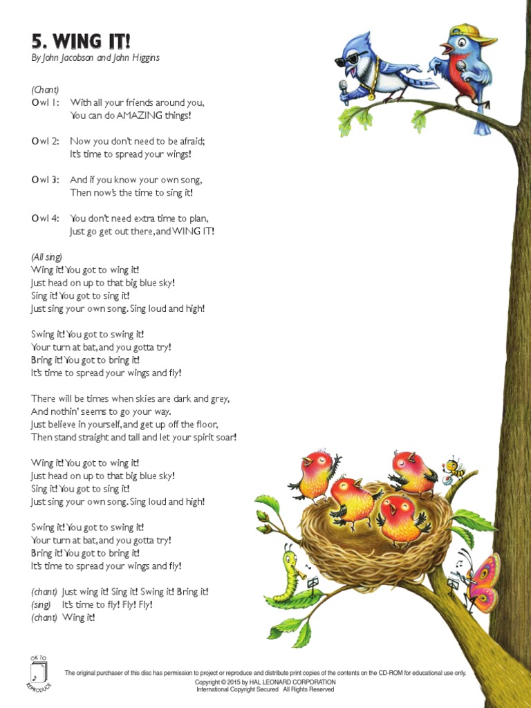 5 Wing It Lyrics