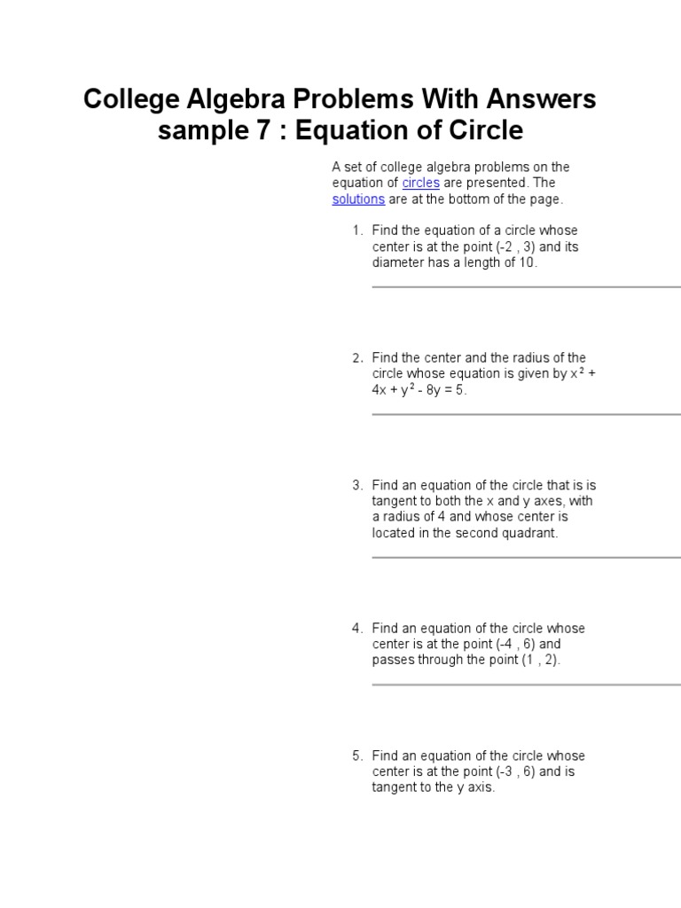 College Algebra worksheets, image size:768x1024