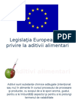Legislaţia Europeană Cu Privire La Aditivii Alimentari