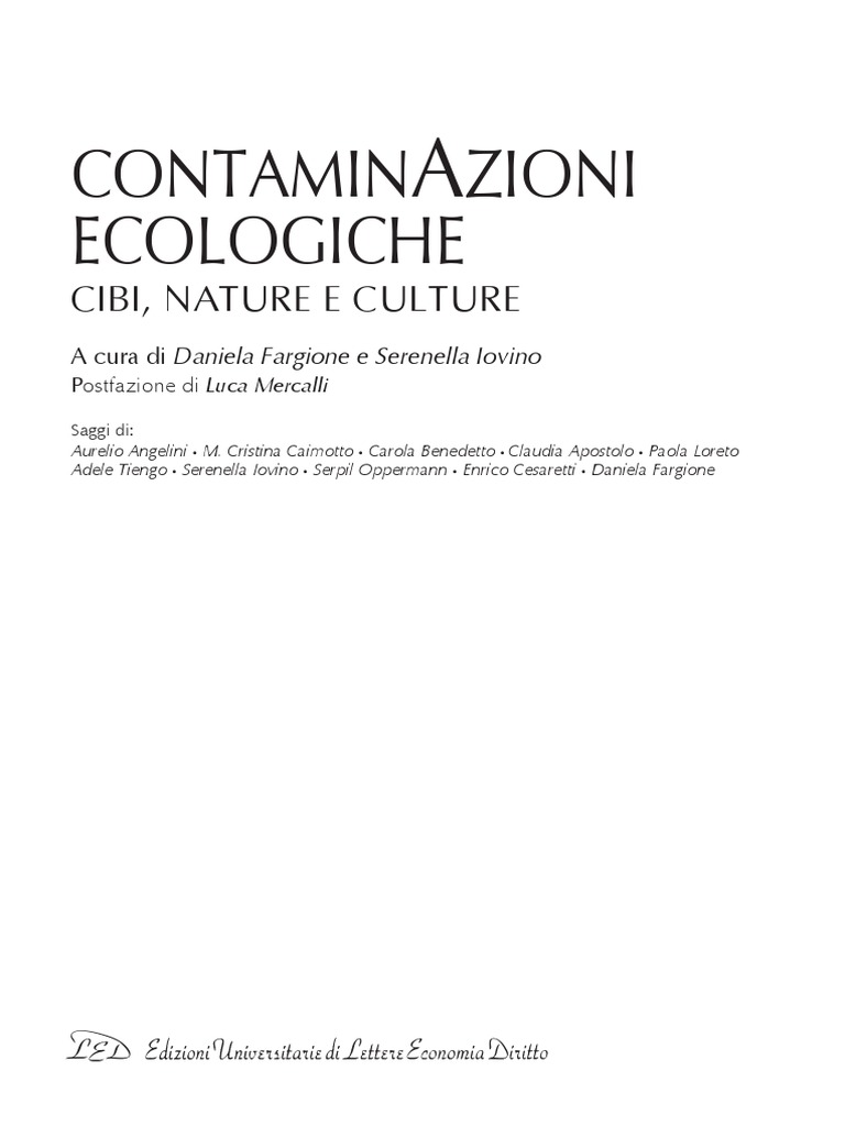 Contaminazioni Ecologiche PDF foto