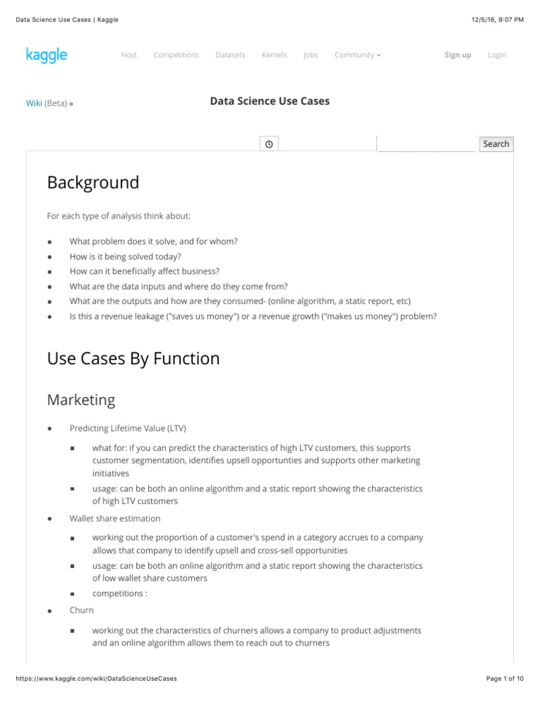 Data Science Use Cases | PDF | Prediction | Forecasting