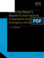 University Masters Degree in International Cooperation Sustainable Emergency Architecture