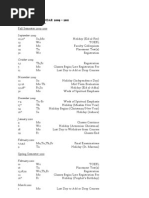 Academic Calendar