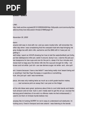 Courtney Love S Myspace Posts And Commentary Substance Dependence