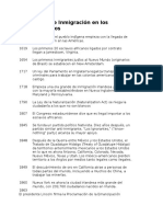 Cronologia de Inmigración en Los Estados Unidos