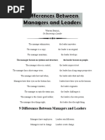 9 Differences Between Manager and Leaders