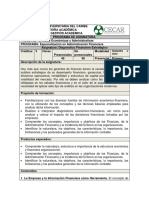 Plan de Asignatura Diagnóstico Financiero Estratégico