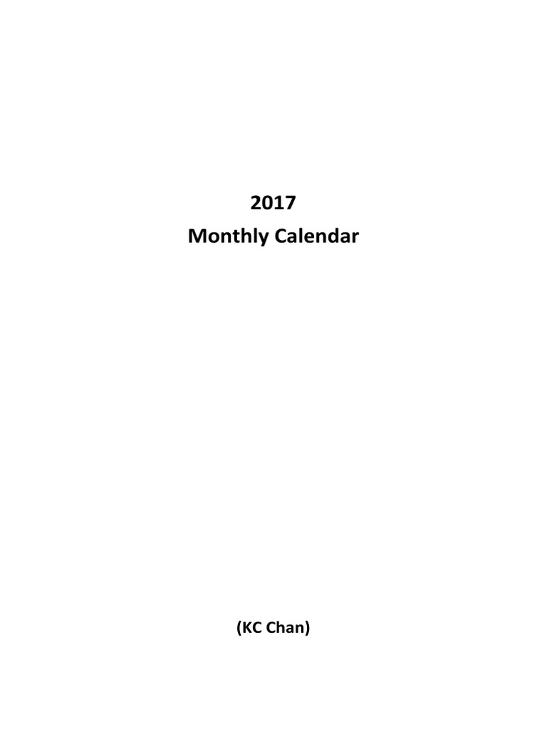 Monthly Calendar Template | PDF