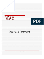 VBA2 Conditional Statement