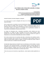 Desarrollo sostenible, empleos verdes y transición justa