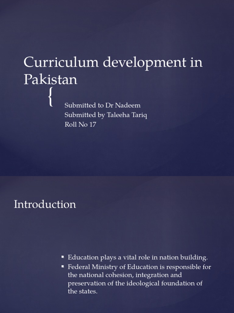 Curriculum Development in Pakistan | PDF | Syllabus | Curriculum