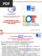 Adiestramiento Para Delegados y Delegadas de Prevención Ddp