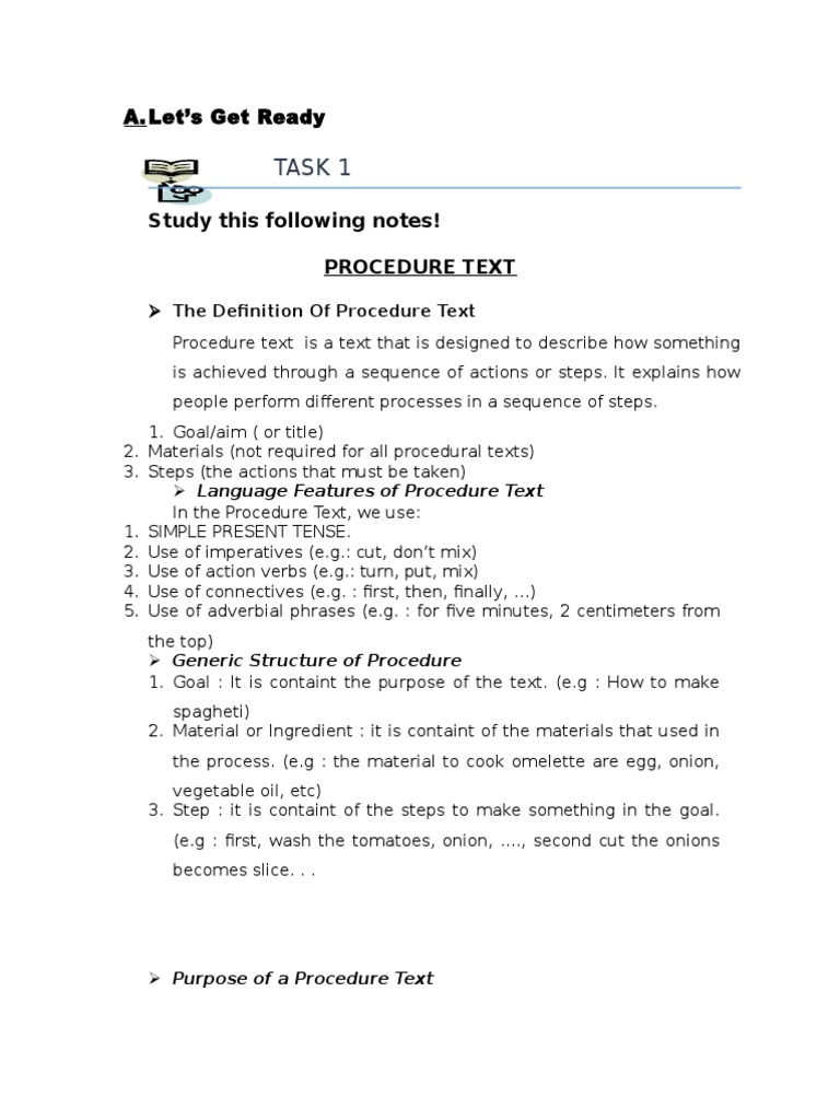 Understanding Procedure Texts and Recipes | PDF