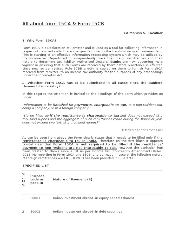 Understanding Forms 15CA and 15CB | PDF | Taxation | Public Finance