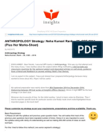 ANTHROPOLOGY Strategy: Neha Kumari Rank - 26, CSE 2014 (Plus Her Marks-Sheet)