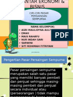 Ciri-Ciri Pasar Persaingan Sempurna