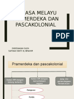 Bahasa Melayu Pramerdeka Dan Pascakolonial