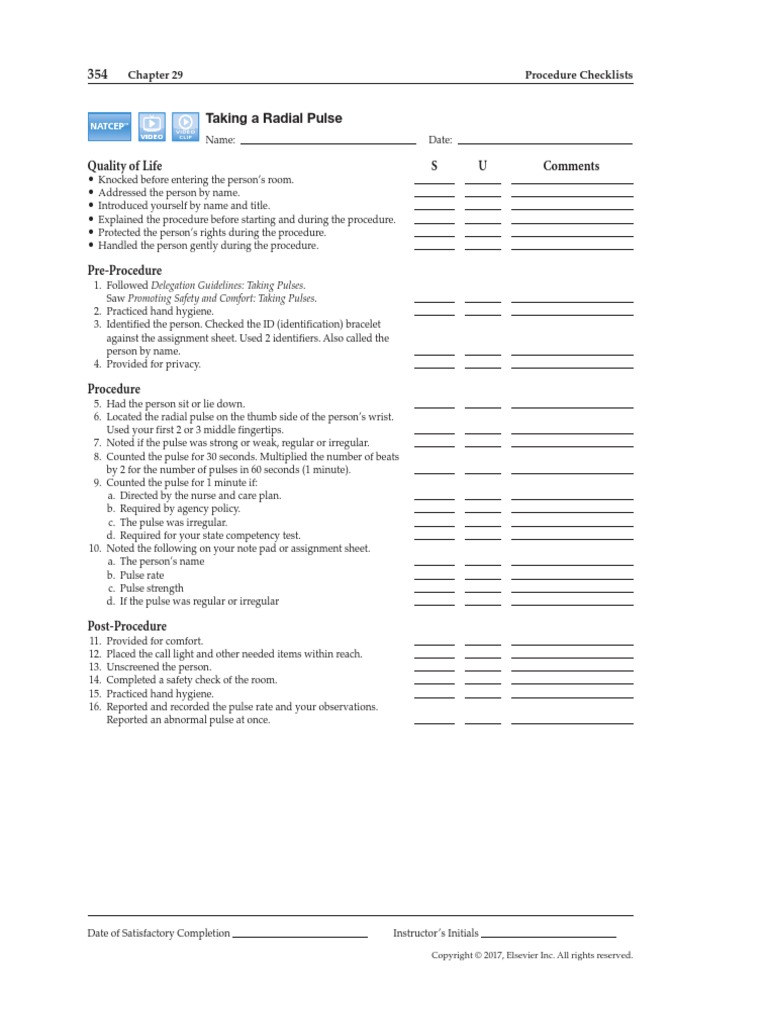 Quality of Life S U Comments: Procedure Checklists | PDF | Business
