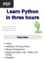 Learn Python in Three Hours