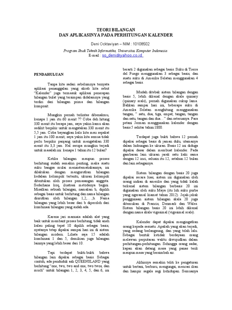 Teori Kalender Pdf