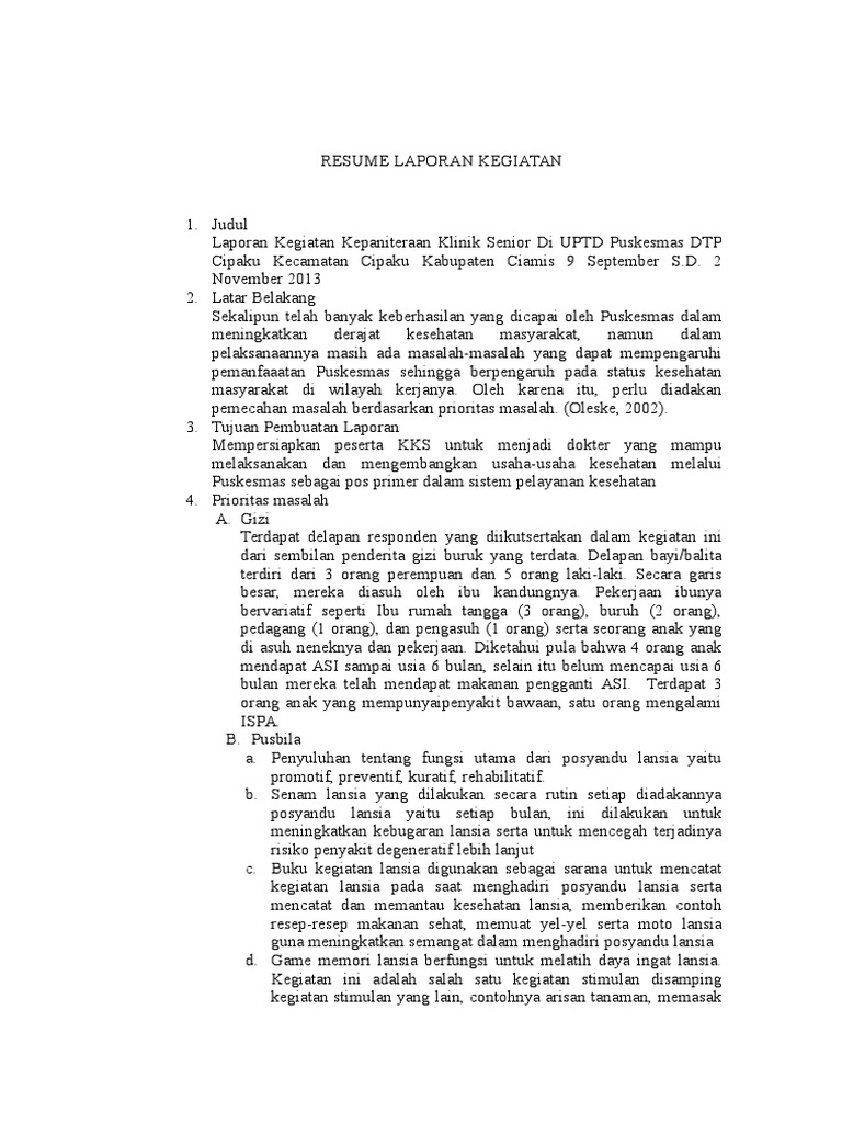 Resume Laporan Kegiatan New 
