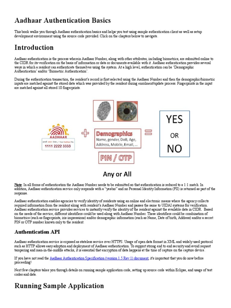 Aadhaar Auth Guide for Developers | PDF | Authentication | Zip (File ...