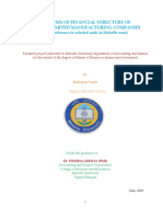 Analysis of Financial Structure of Private Limited Manufactu