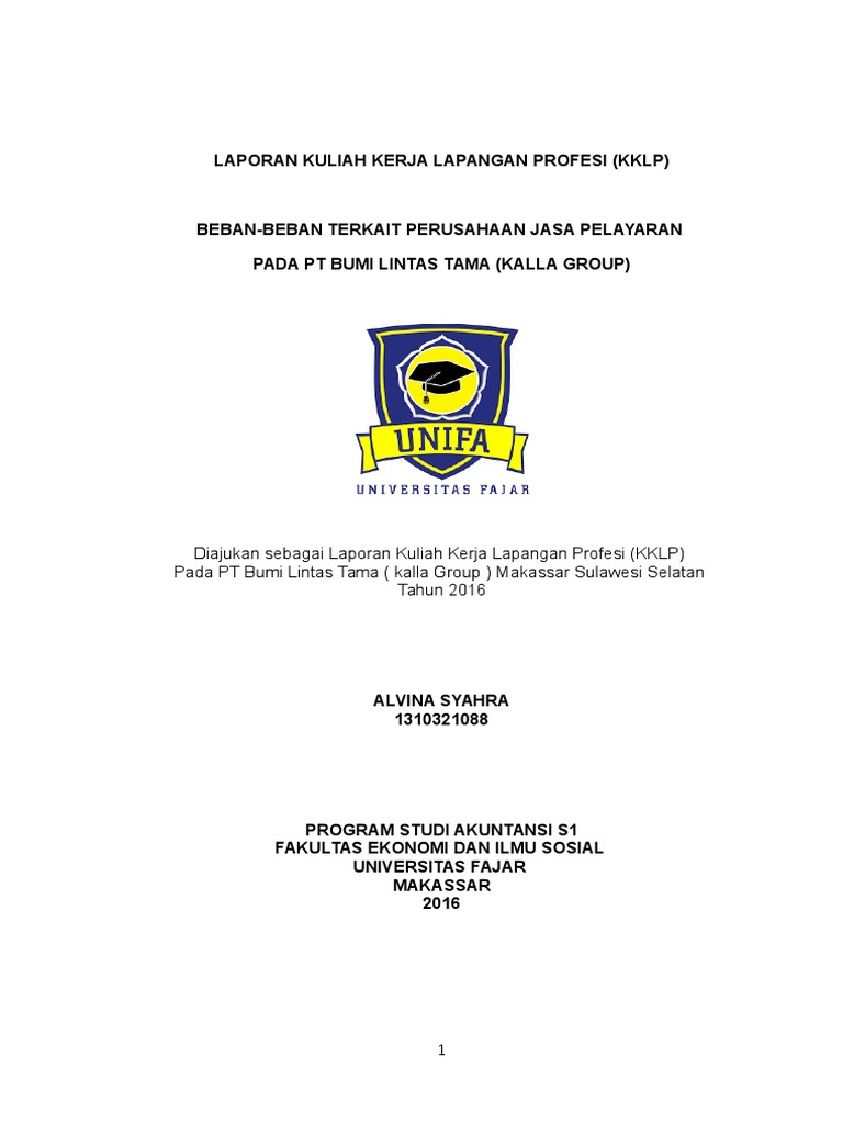 Laporan Kuliah Kerja Lapangan Profesi Vin Edit