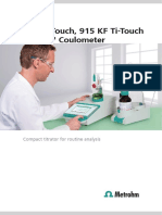 916 Ti-Touch, 915 KF Ti-Touch and 917 Coulometer: Compact Titrator For Routine Analysis