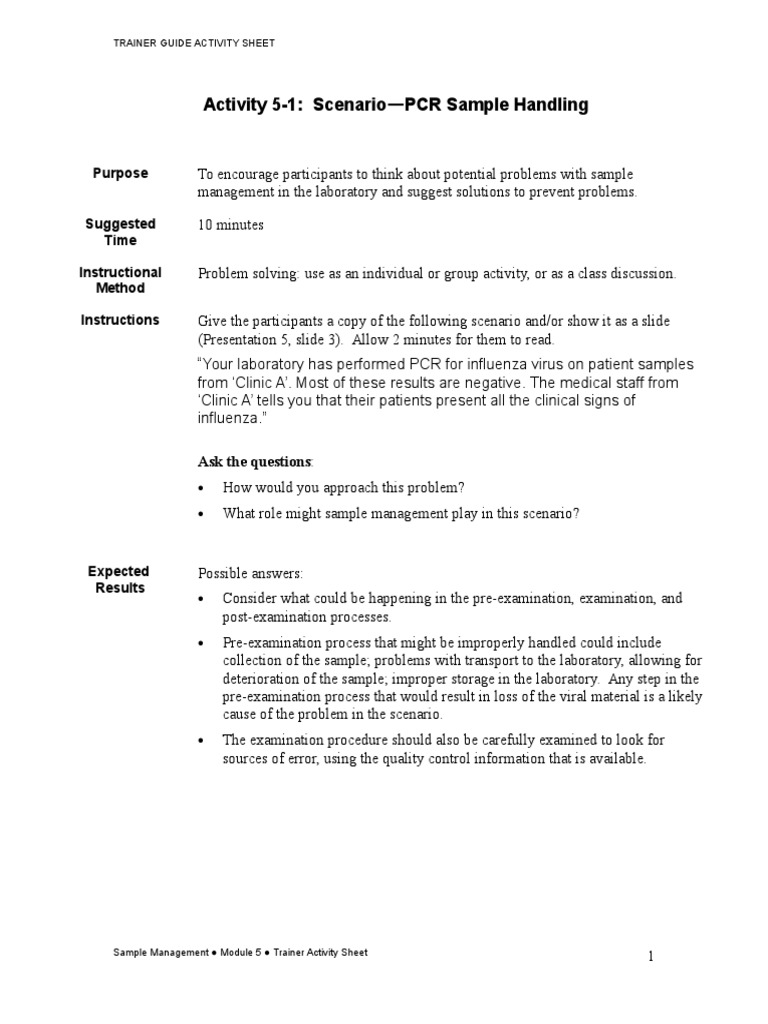 PCR Sample Management Training Guide | PDF | Virus | Medicine