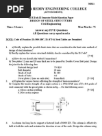 Design of Steel Structures Model Question Paper B.tech, III-II Semester