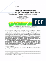 Stevens-The Knowledge, Skill and Ability Requirements For Teamwork Implications For Human Resource Management-1994