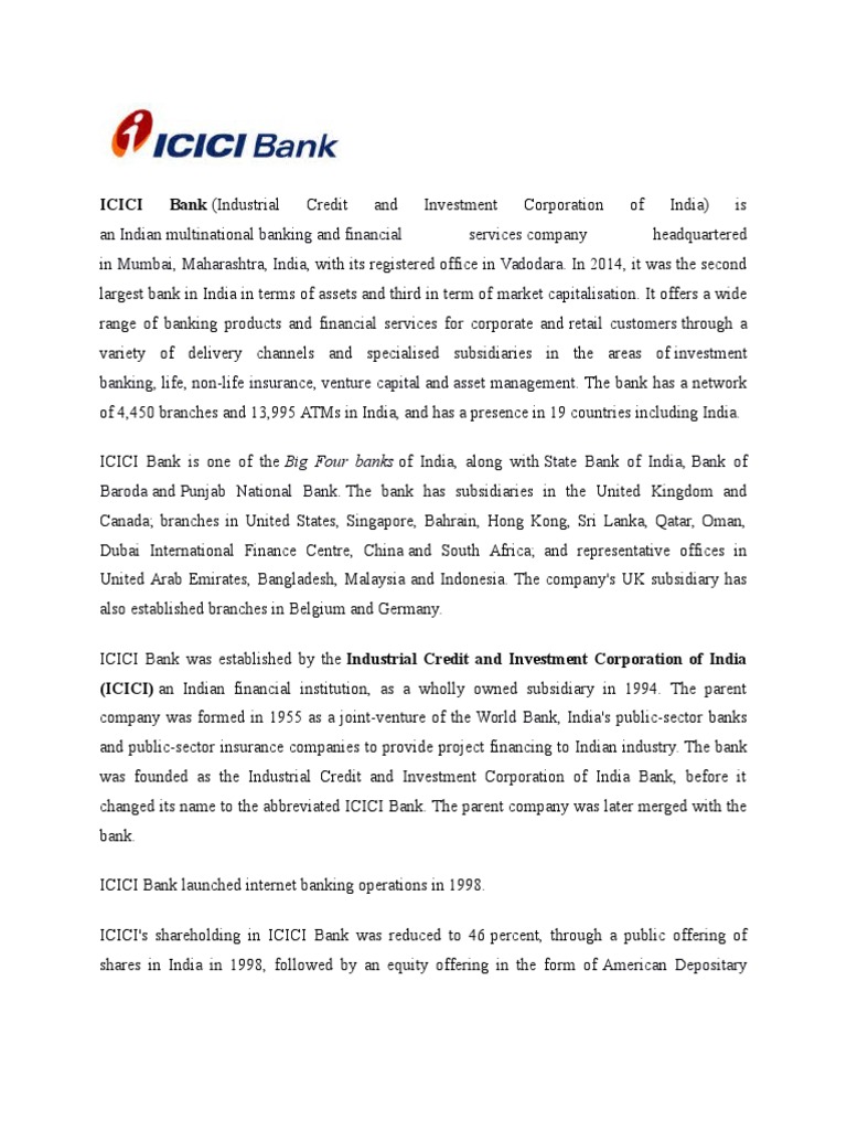 Icici Bank Service Industries Money